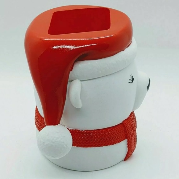 Bath & Body Works Christmas Soap Holder Polar Bear Santa Hat Heavy Ceramic NEW - Picture 4 of 6